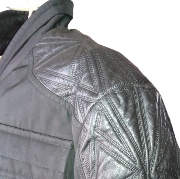 Brett Johnson Mixed Media Bomber Jacket size Large - Picture 14 of 16